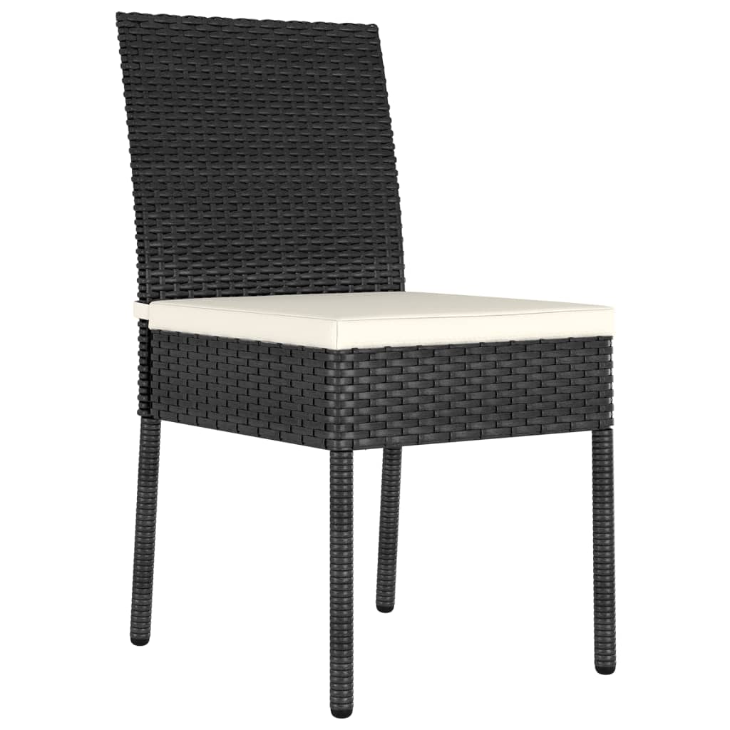 Garden Dining Chairs 4 pcs in Black Polyrattan