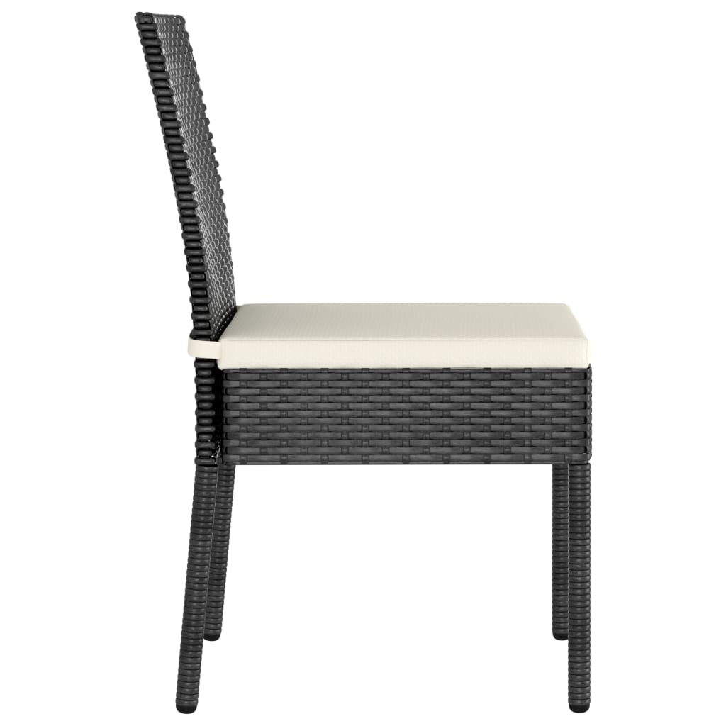 Garden Dining Chairs 4 pcs in Black Polyrattan