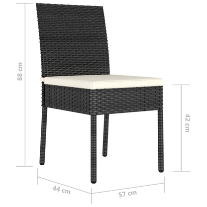 Garden Dining Chairs 4 pcs in Black Polyrattan