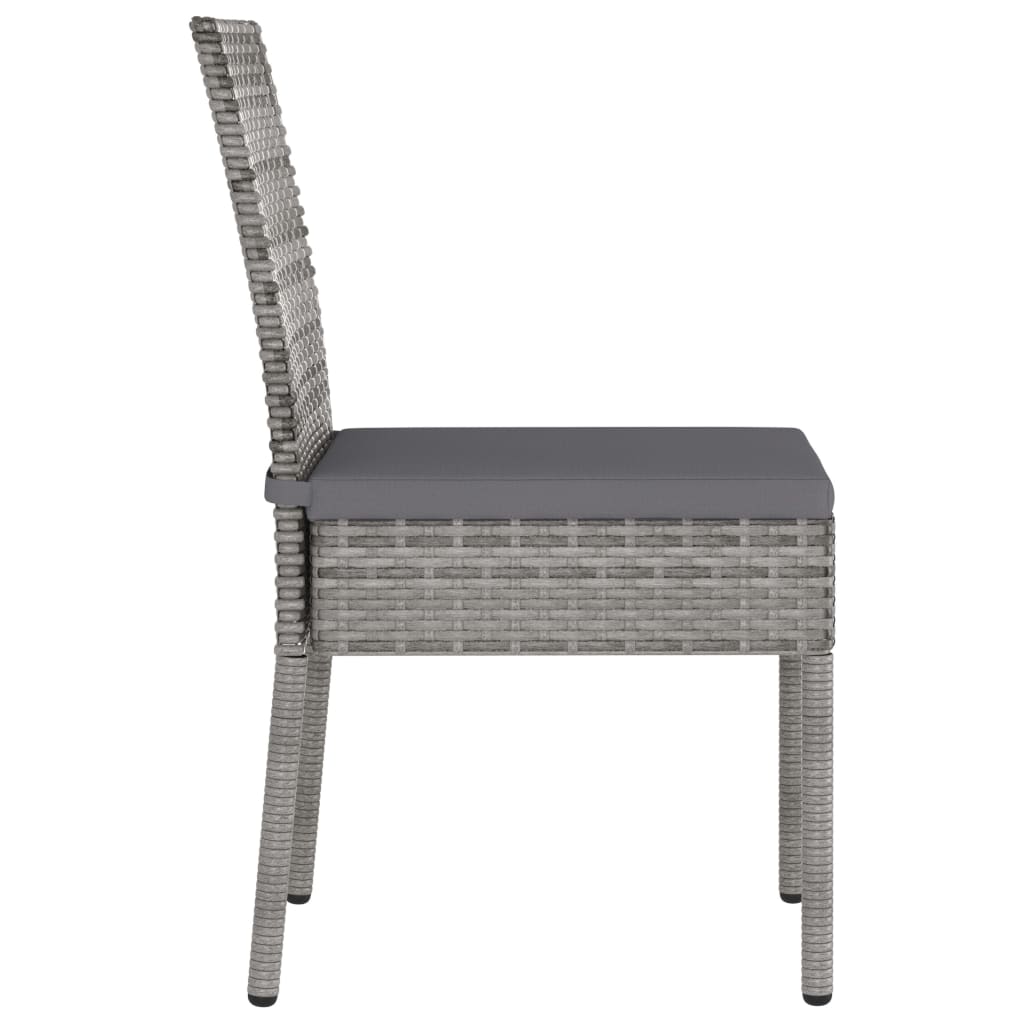 Garden Dining Chairs 2 pcs in Gray Polyrattan