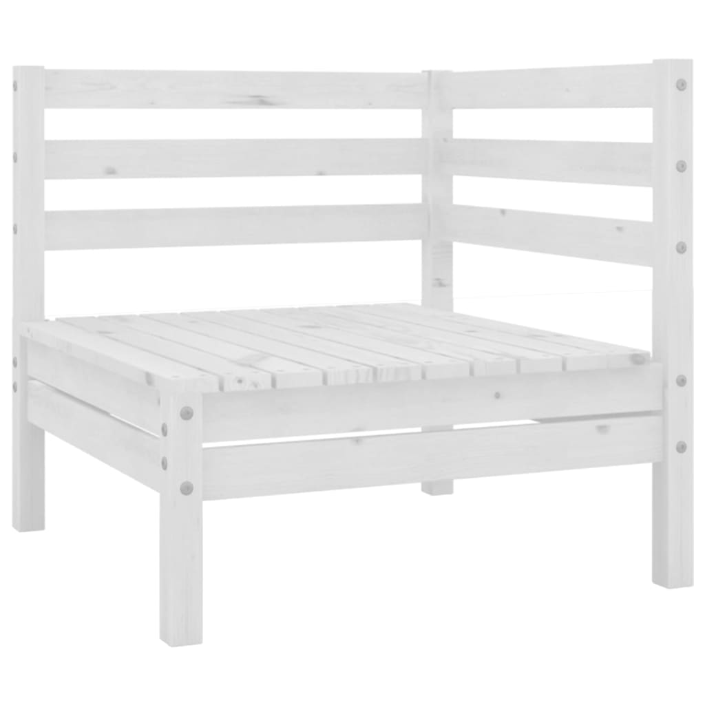 Garden Sofa Set 3 pcs White in Solid Pine Wood