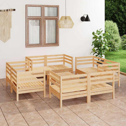 Set Divani da Giardino 9 pz in Legno Massello di Pino | homemem39