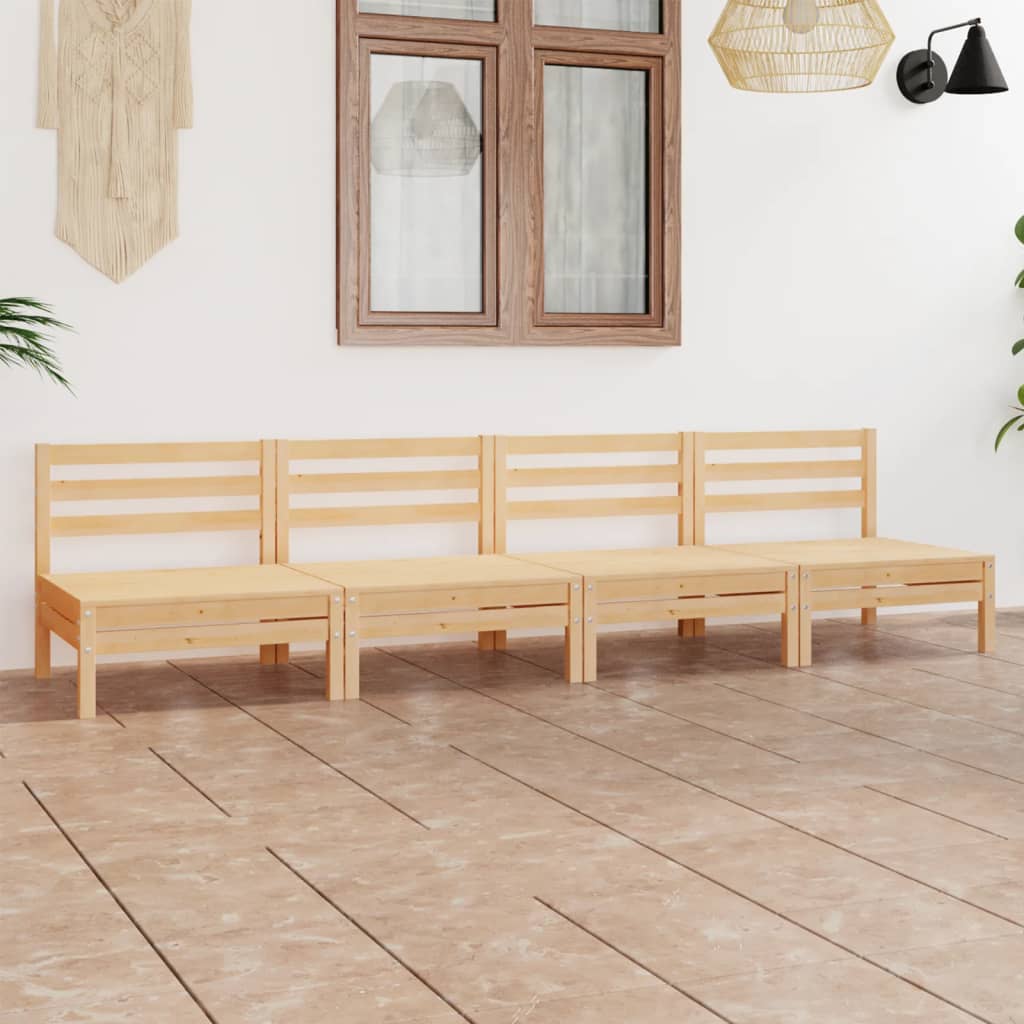 Set Divani da Giardino 4 pz in Legno Massello di Pino | homemem39