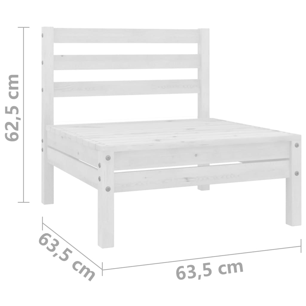Set Divani da Giardino 4 pz Bianco in Legno Massello di Pino - homemem39