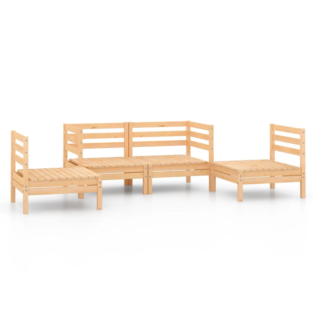 Set Divani da Giardino 4 pz in Legno Massello di Pino