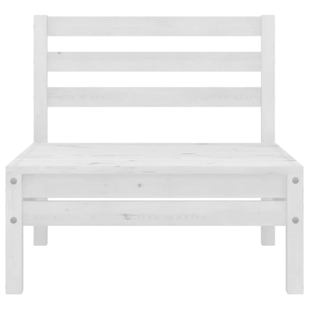 Set Divani da Giardino 7 pz Bianco in Legno Massello di Pino - homemem39