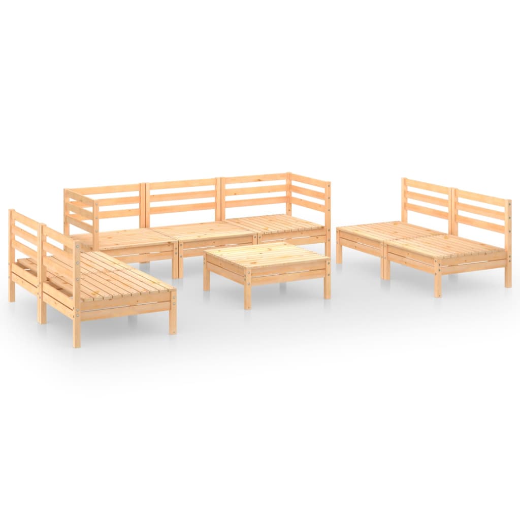Set Divani da Giardino 8 pz in Legno Massello di Pino | homemem39