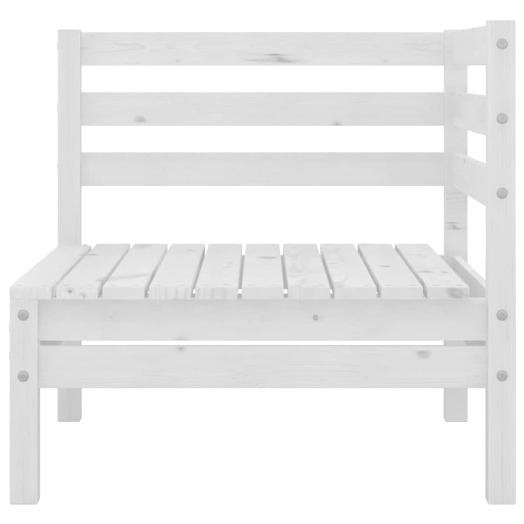 Set Divani da Giardino 8 pz Bianco in Legno Massello di Pino | homemem39