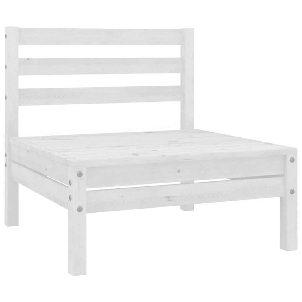 Set Divani da Giardino 8 pz Bianco in Legno Massello di Pino | homemem39