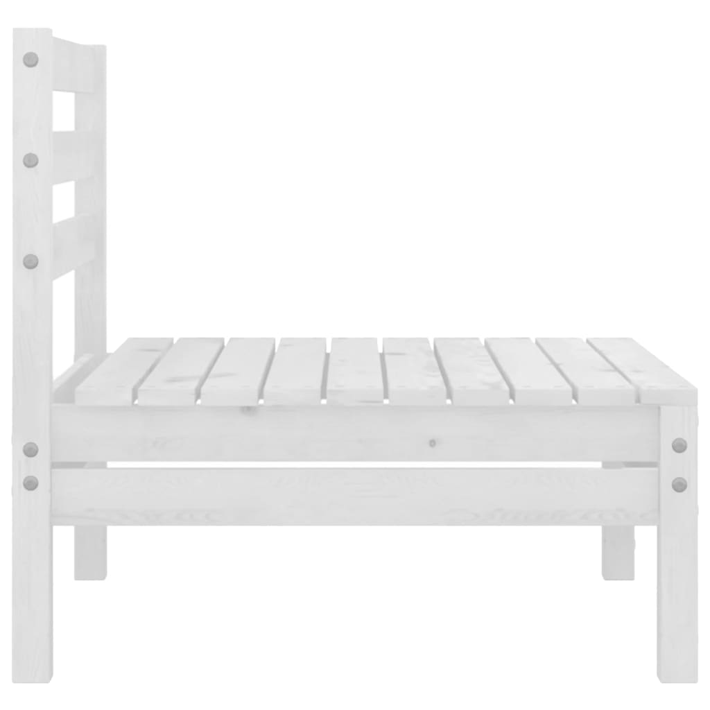 Set Divani da Giardino 8 pz Bianco in Legno Massello di Pino | homemem39