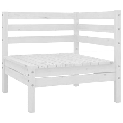 Set Divani da Giardino 9 pz Bianco in Legno Massello di Pino | homemem39