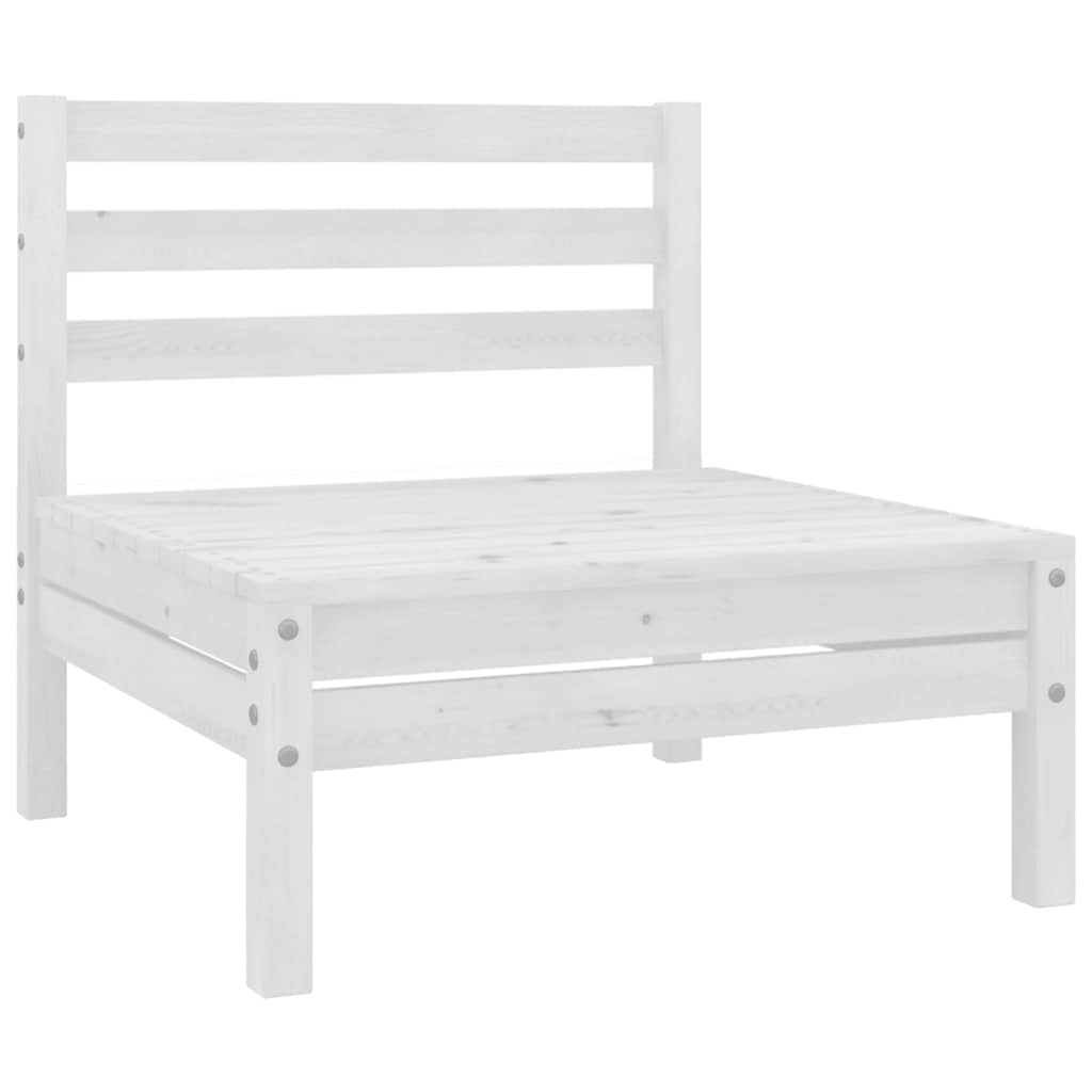 Set Divani da Giardino 9 pz Bianco in Legno Massello di Pino | homemem39