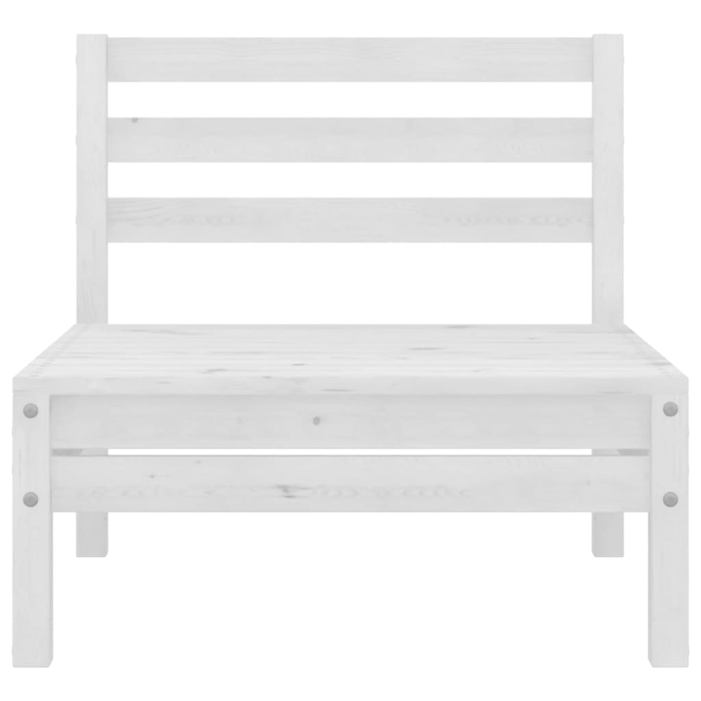 Set Divani da Giardino 9 pz Bianco in Legno Massello di Pino | homemem39
