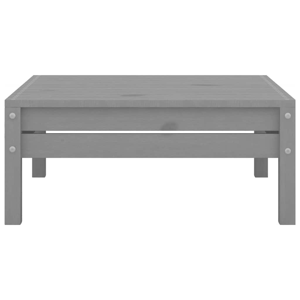 Set Divani da Giardino 3 pz Grigio in Legno Massello di Pino