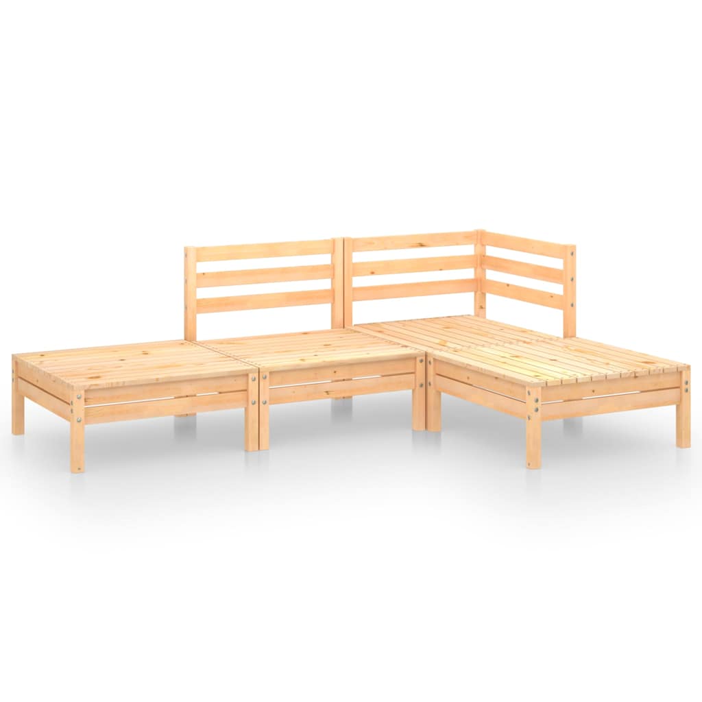 Set Divani da Giardino 4 pz in Legno Massello di Pino