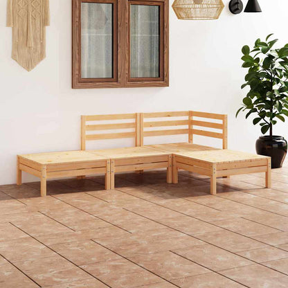 Set Divani da Giardino 4 pz in Legno Massello di Pino