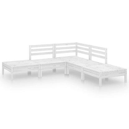 Set Salotto da Giardino 5 pz in Legno Massello di Pino Bianco | homemem39