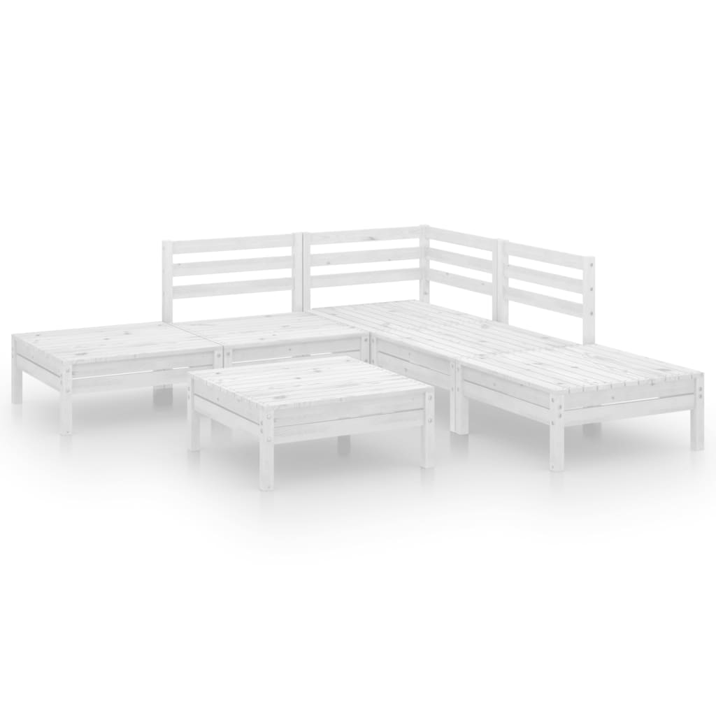Set Salotto da Giardino 6 pz in Legno Massello di Pino Bianco - homemem39