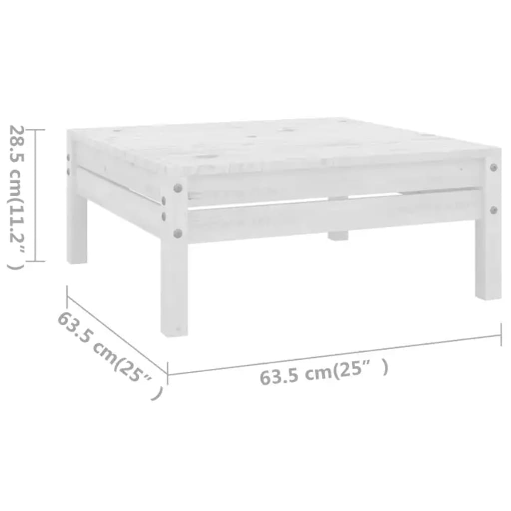 Set Salotto da Giardino 6 pz in Legno Massello di Pino Bianco