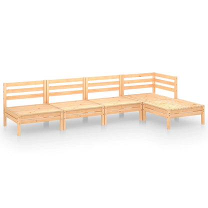 Set Salotto da Giardino 5 pz in Legno Massello di Pino