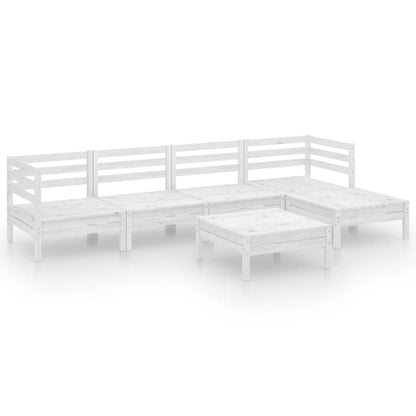 Set Salotto da Giardino 6 pz in Legno Massello di Pino Bianco - homemem39