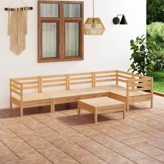 Set Salotto da Giardino 6 pz in Legno Massello di Pino