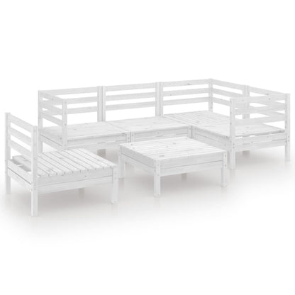 Set Salotto da Giardino 6 pz in Legno Massello di Pino Bianco - homemem39