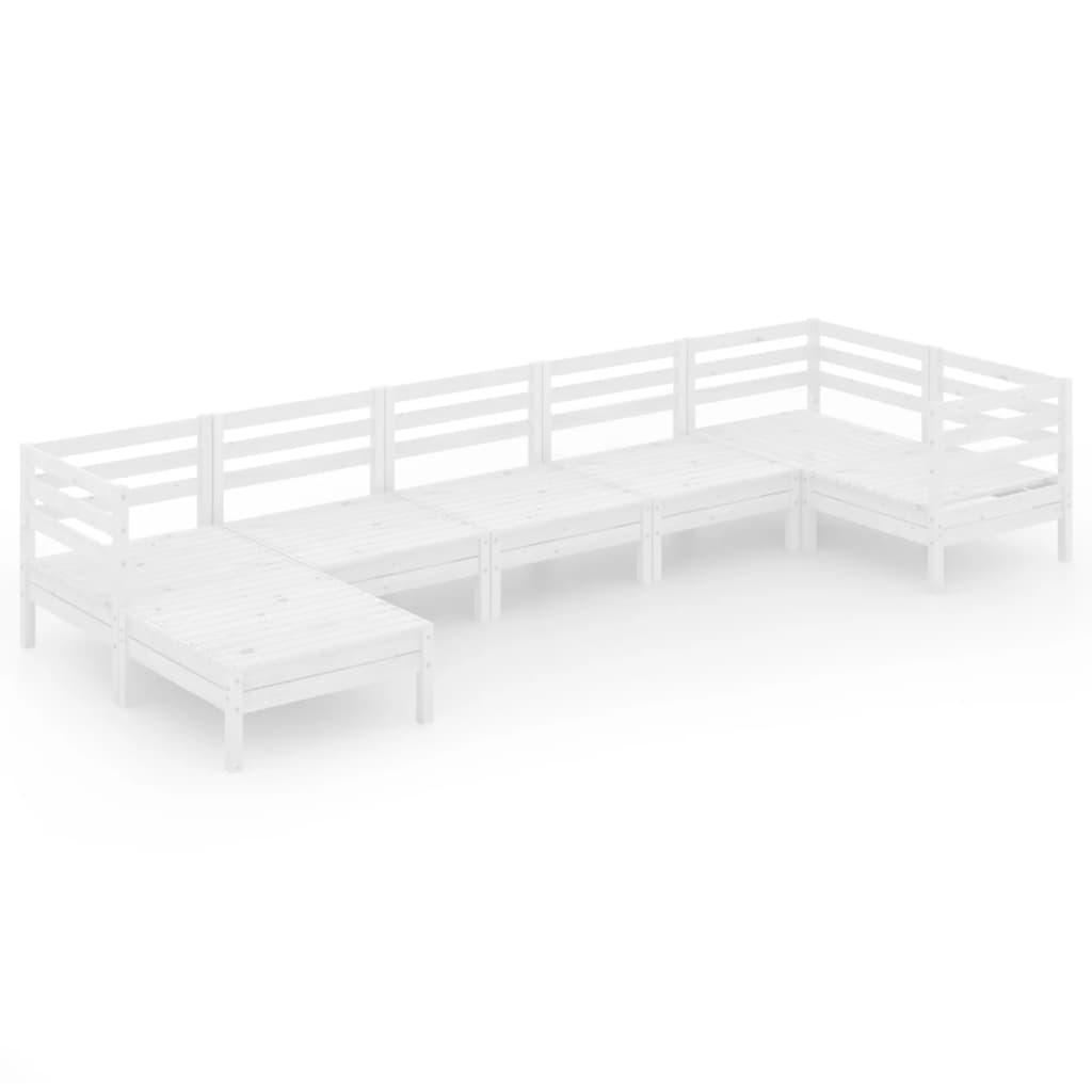 Set Salotto da Giardino 7 pz in Legno Massello di Pino Bianco | homemem39