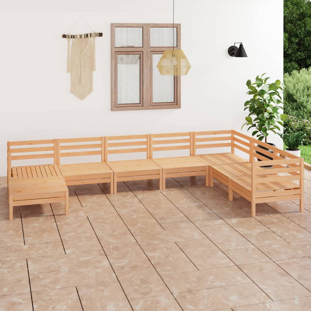 Set Salotto da Giardino 8 pz in Legno Massello di Pino | homemem39