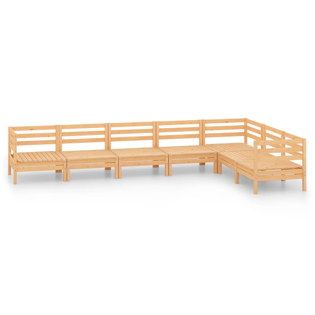 Set Salotto da Giardino 7 pz in Legno Massello di Pino
