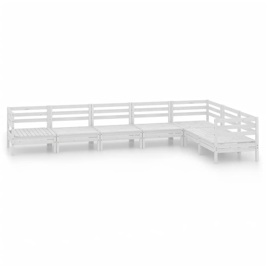Set Salotto da Giardino 7 pz in Legno Massello di Pino Bianco - homemem39