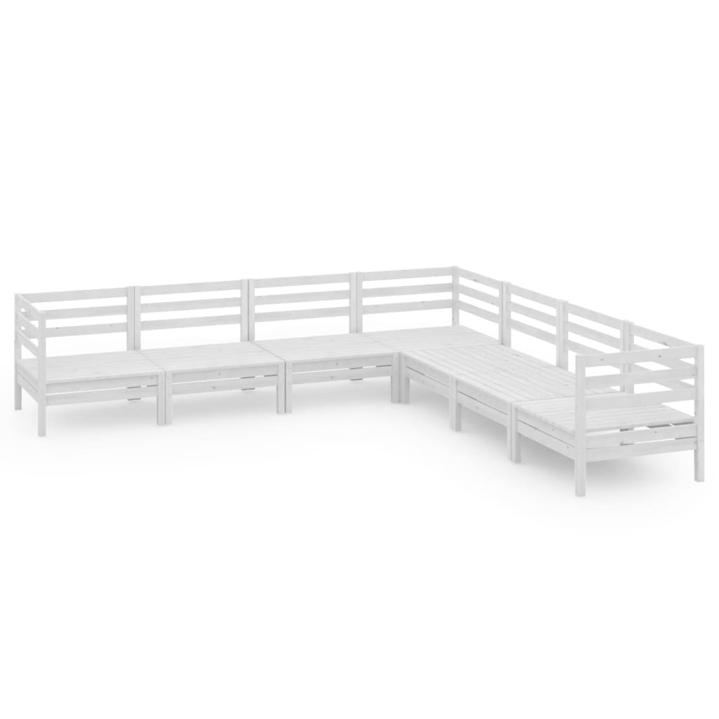 Set Salotto da Giardino 7 pz in Legno Massello di Pino Bianco - homemem39