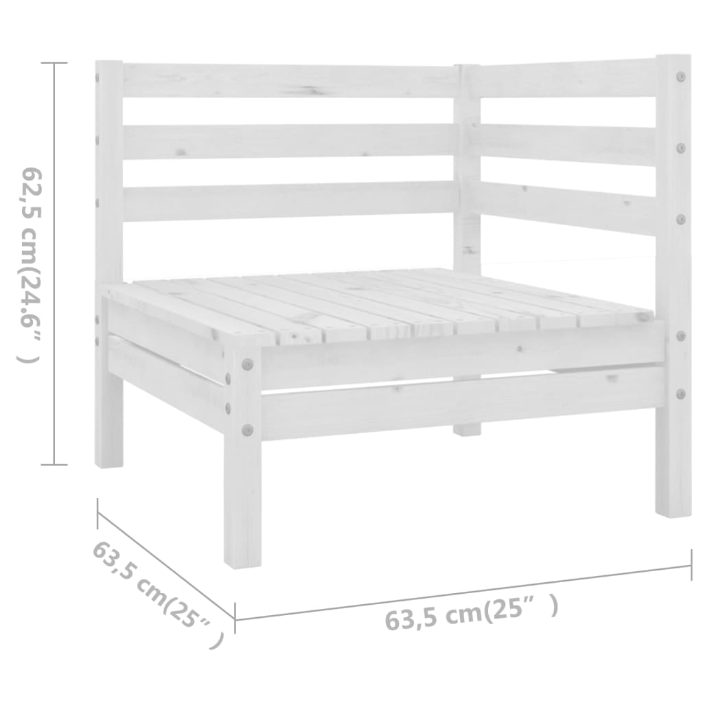 Set Salotto da Giardino 8 pz in Legno Massello di Pino Bianco - homemem39