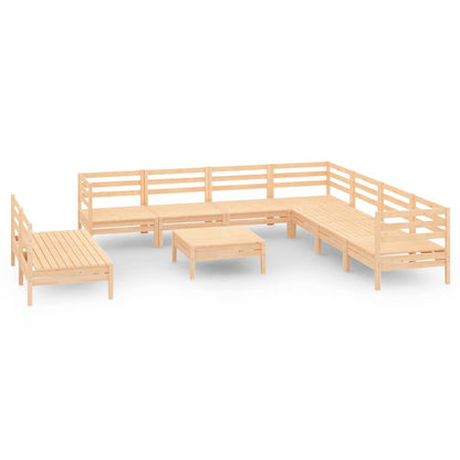 Set Salotto da Giardino 10 pz in Legno Massello di Pino