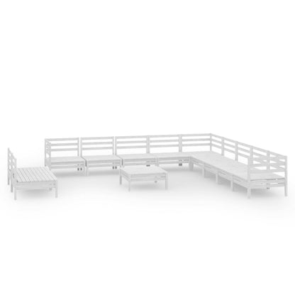 Set Salotto da Giardino 12 pz in Legno Massello di Pino Bianco - homemem39
