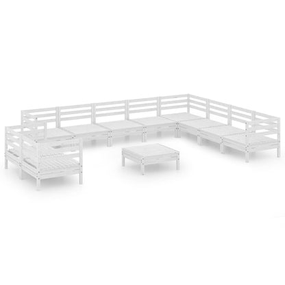 Set Salotto da Giardino 11 pz in Legno Massello di Pino Bianco - homemem39