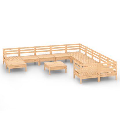 Set Salotto da Giardino 12 pz in Legno Massello di Pino | homemem39