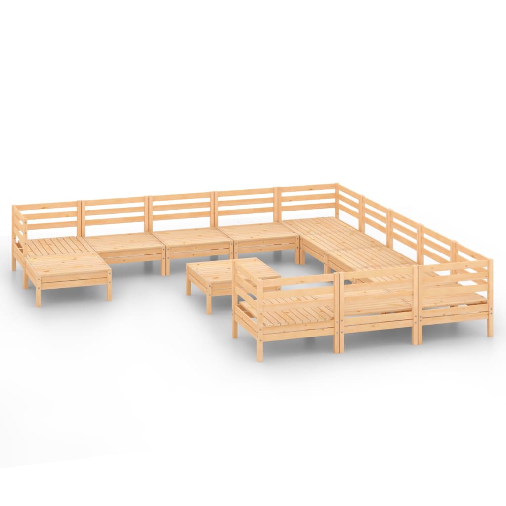 Set Salotto da Giardino 13 pz in Legno Massello di Pino | homemem39