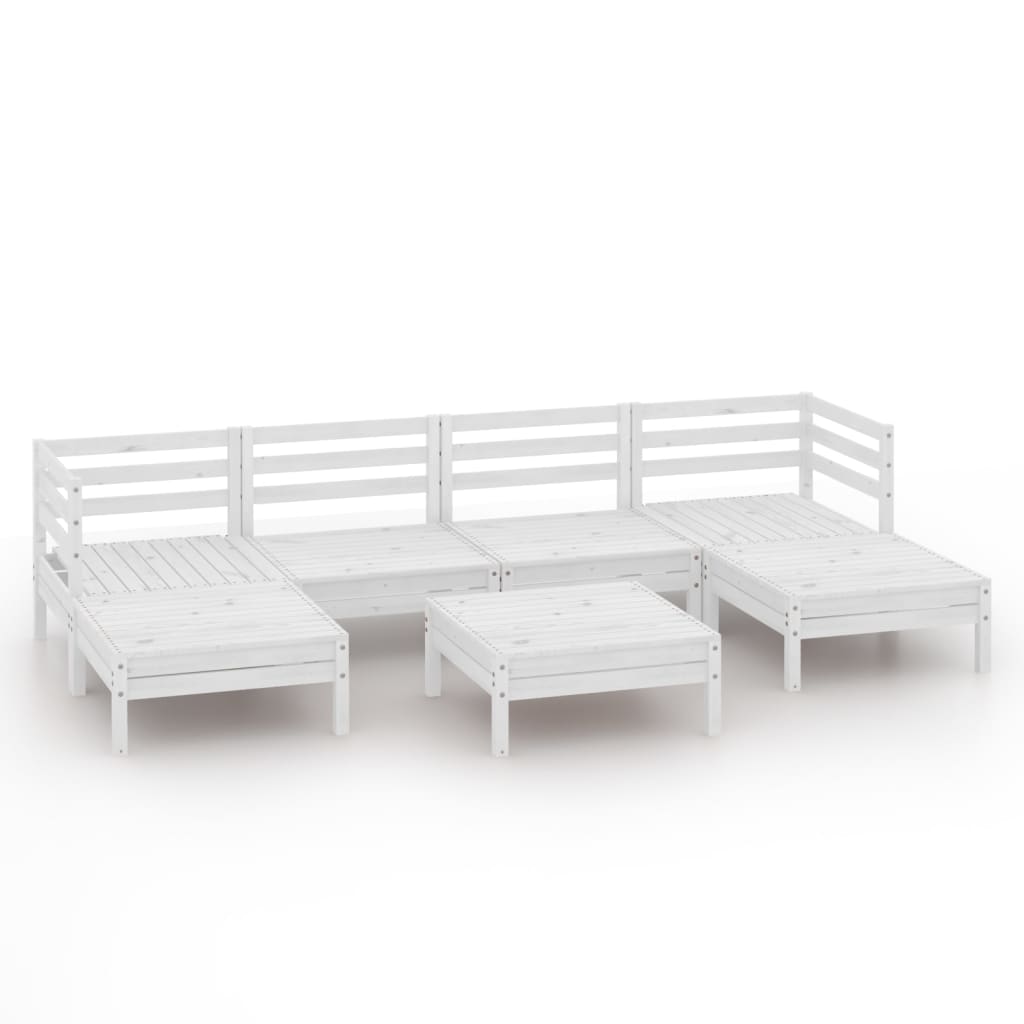 Set Salotto da Giardino 7 pz in Legno Massello di Pino Bianco - homemem39