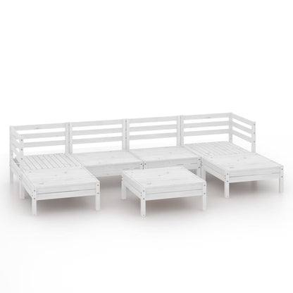 Set Salotto da Giardino 7 pz in Legno Massello di Pino Bianco - homemem39