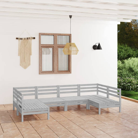 Set Salotto da Giardino 6 pz in Legno Massello di Pino Bianco - homemem39