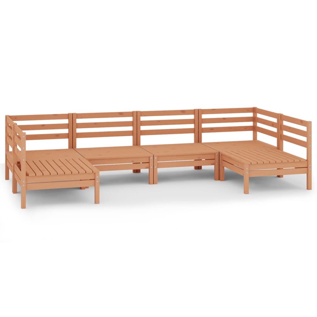 Set Salotto da Giardino 6 pz in Legno Massello di Pino ambra