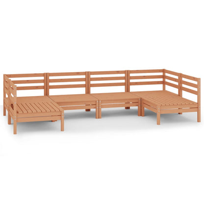 Set Salotto da Giardino 6 pz in Legno Massello di Pino ambra