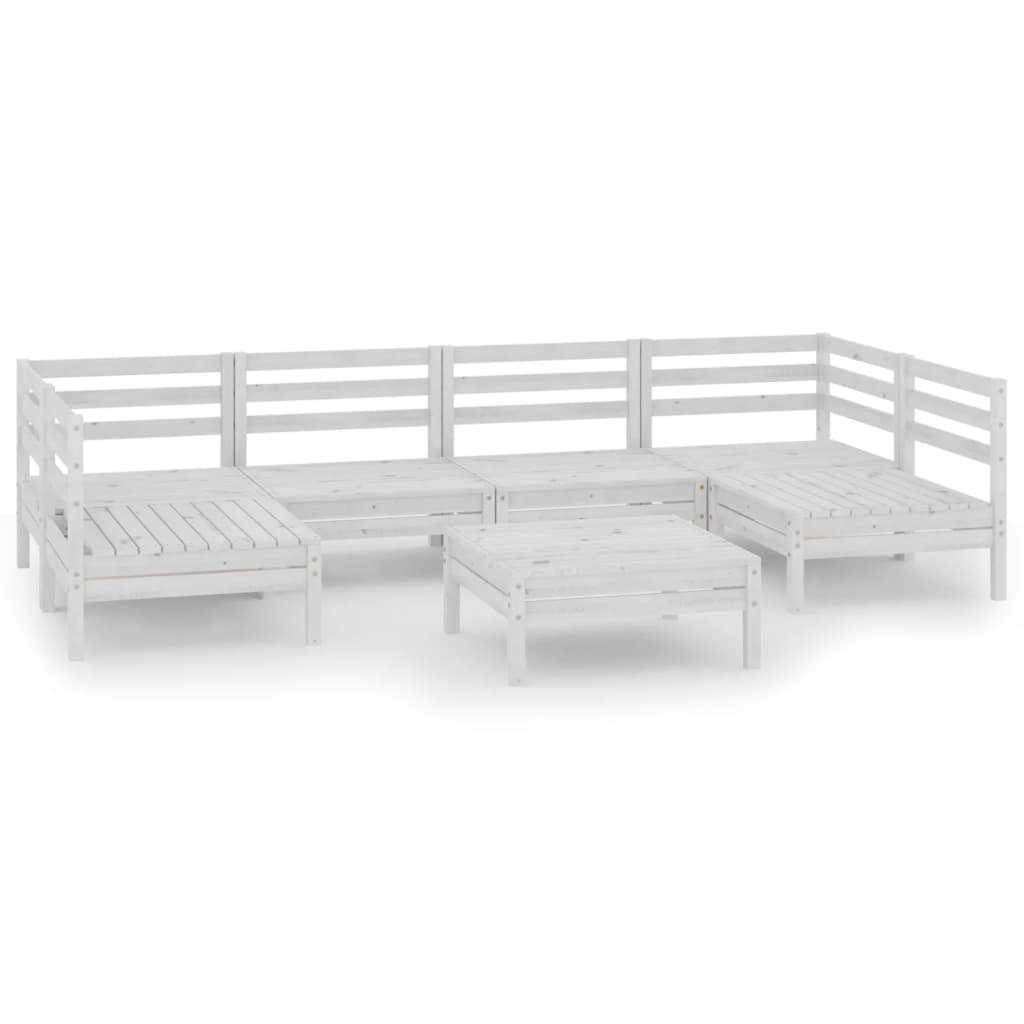 Set Salotto da Giardino 7 pz in Legno Massello di Pino Bianco - homemem39