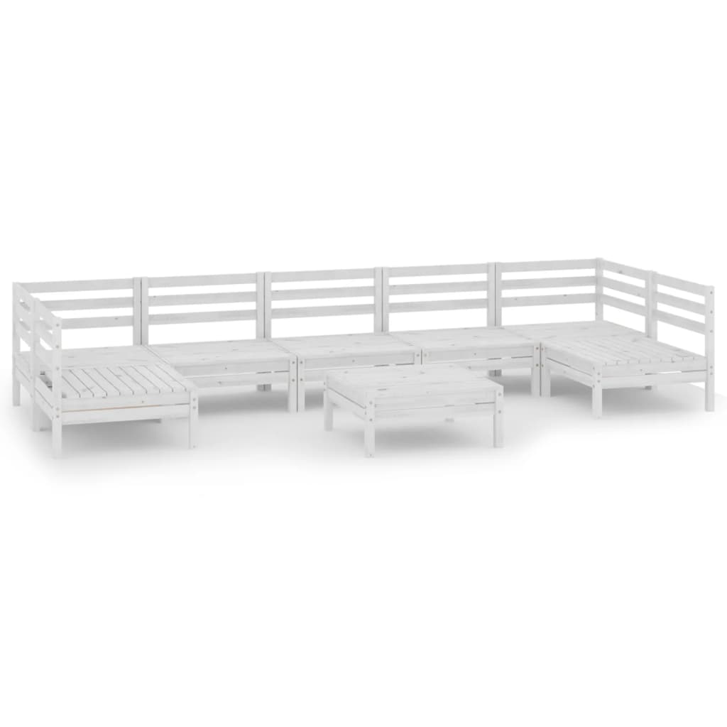 Set Salotto da Giardino 8 pz in Legno Massello di Pino Bianco - homemem39