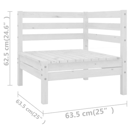 Set Salotto da Giardino 11 pz Bianco in Legno Massello di Pino - homemem39