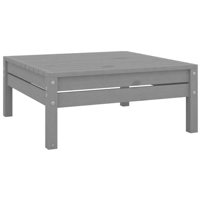 Set Salotto da Giardino 12 pz Grigio in Legno Massello di Pino