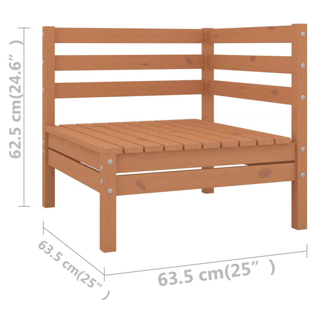 Set Salotto da Giardino 12 pz in Legno Massello di Pino ambra