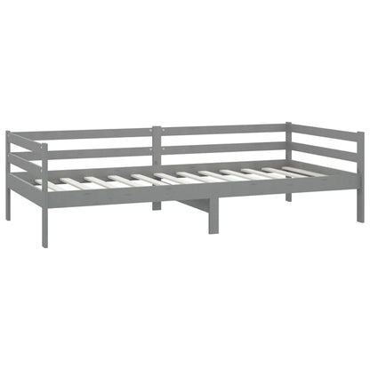 Divano Letto con Materasso 90x200 cm Grigio in Legno di Pino | homemem39