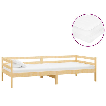Divano Letto con Materasso 90x200 cm Legno Massello di Pino | homemem39